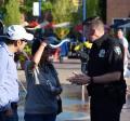 image of the chief of police talking to residents