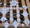 photo of cutout snowflakes