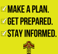 Make a plan, get prepared, stay informed