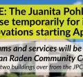 Juanita Pohl Center Programs Temporarily Relocated to Van Raden