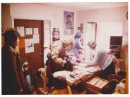 Checking out at the first Tualatin Library, 1970s