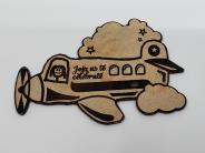 Wooden airplane shaped party invitation