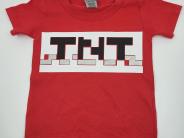 Red t-shirt with Minecraft TNT symbol