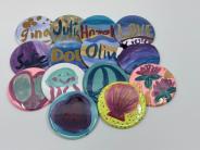 Various hand painted buttons