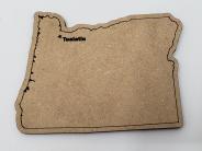 Wooden plaque in the shape of Oregon with Tualatin labeled