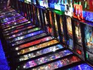Line of pinball machines at Next Level Pinball Museum