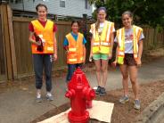 Painting fire hydrants