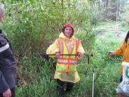 Volunteers removing litter