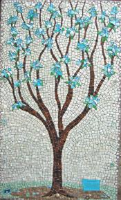 Bluebottle Blossom Tree glass mosaic