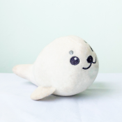 A baby seal plushie