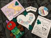 Books and coloring page for Toddler Storytime