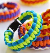 Multicolored paracord bracelets