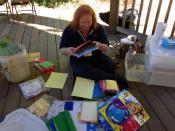 PGE employee sorting supplies