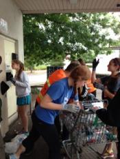 Cleaning the barbeque pit at Tualatin Community Park