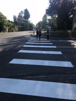 image of crosswalk on hazelbrook rd.