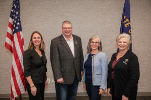 City Council members Christen Sacco, Cyndy Hillier, and Valerie Pratt along with Mayor Bubenik