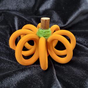 Pumpkin made from wooden rings.