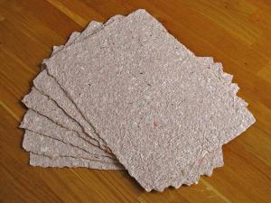 samples of beige hand-made paper