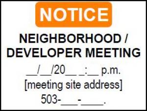 Neighborhood/developer meeting sign template