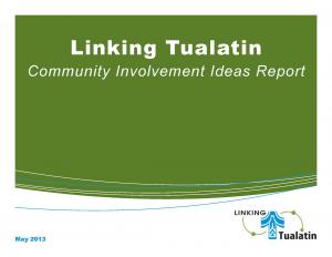 Linking Tualatin Community Involvement Ideas Report cover sheet