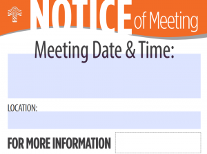 Notice of Meeting Sign Example