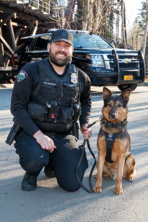 Officer Sam Radakovich and K9 Tony