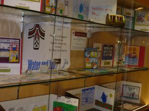 Library lobby display case
