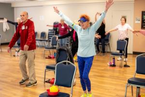 Older adults working out