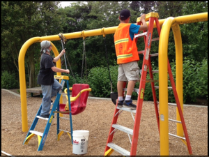 Volunteers bring sparkle and shine to playgrounds