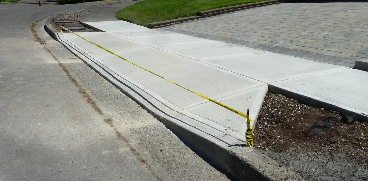 Reconstructed driveway and sidewalk