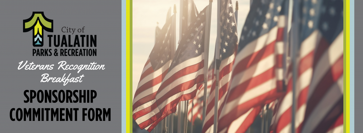 American flags flying next to sponsorship commitment form text