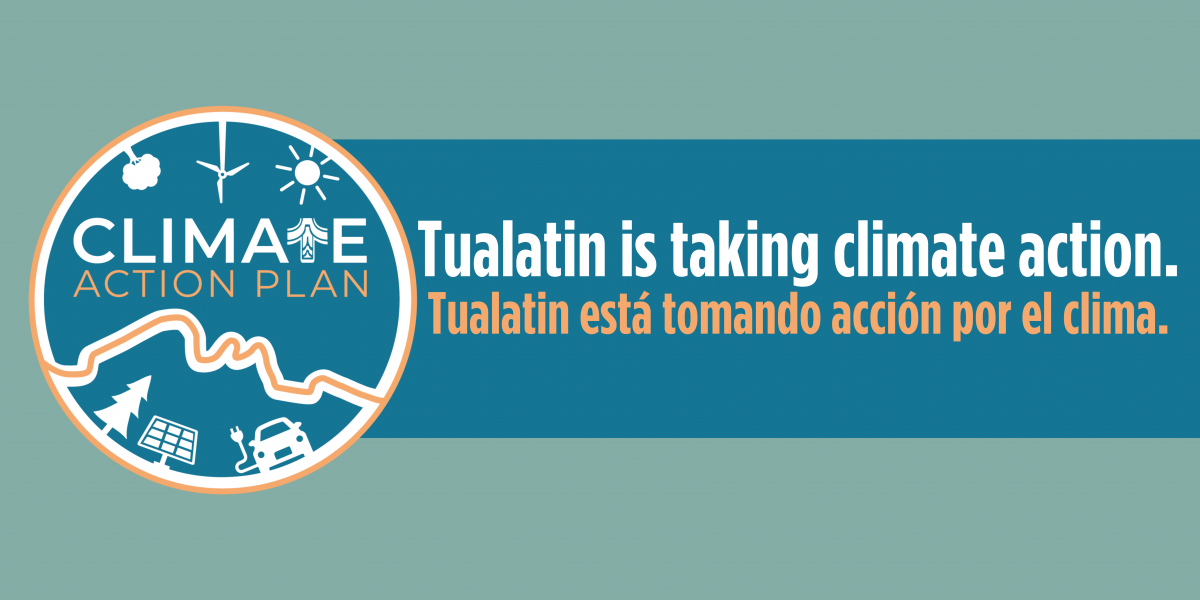 Banner that reads "Tualatin is taking climate action."