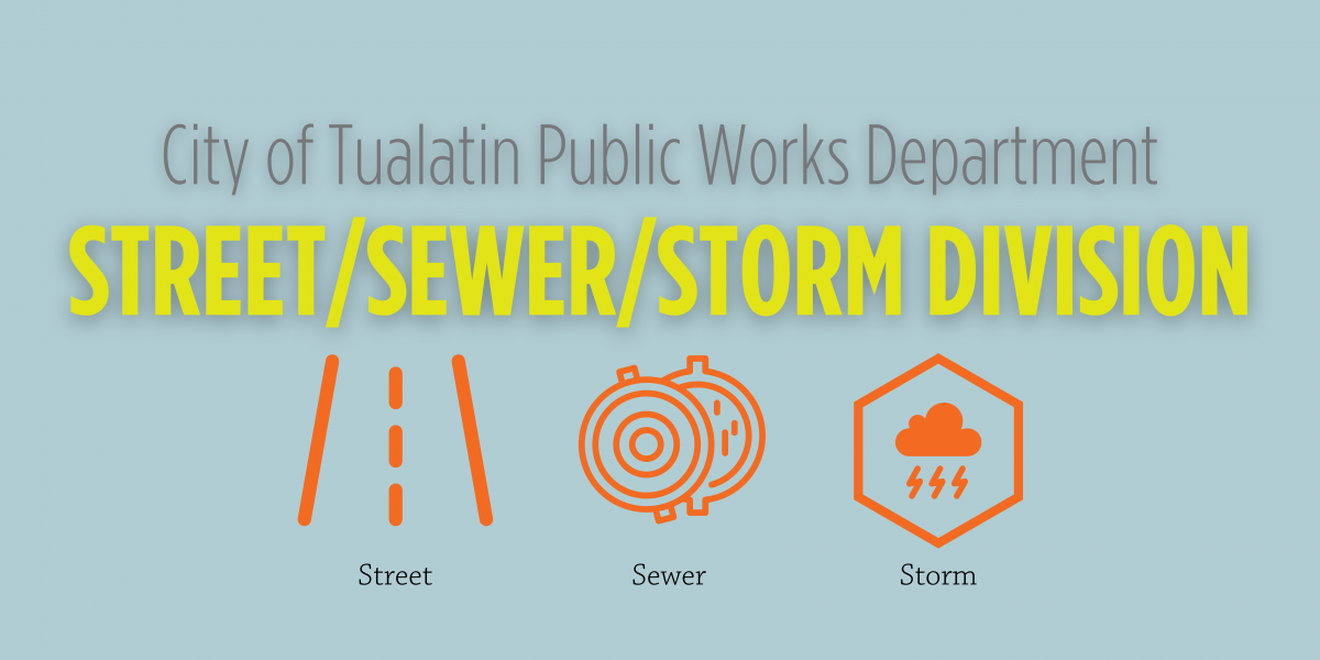 Blue banner with text that reads "City of Tualatin Public Works Department Street/Sewer/Storm Division"