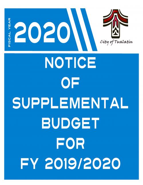 Notice of Supplemental Budget TDC The City of Tualatin Oregon