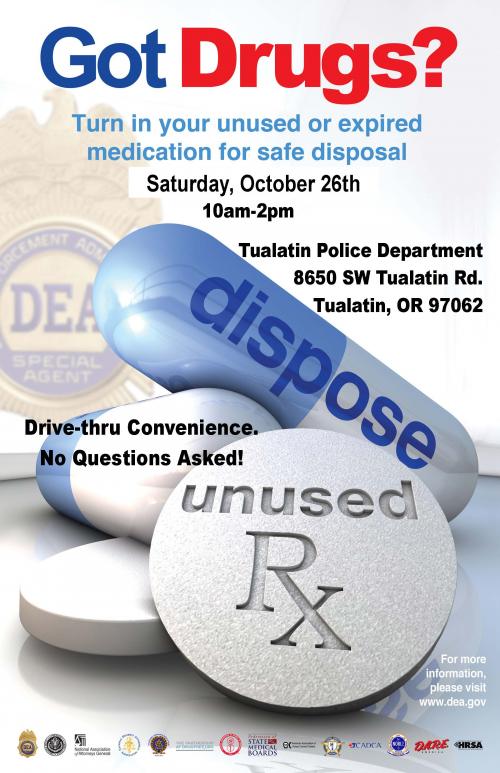 Tualatin Police Department’s National Pharmaceutical Drug Take Back Day Results The City of